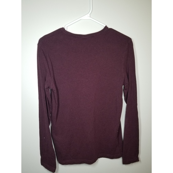 H&M MENS MEDIUM BURGUNDY CREW NECK LONG SLEEVE - Picture 2 of 3